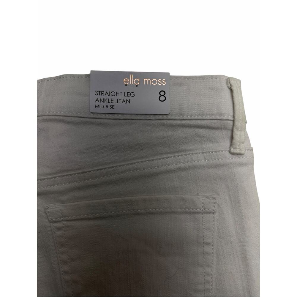 ELLA MOSS Women’s 8 White STRAIGHT ANKLE Jeans - Picture 4 of 4